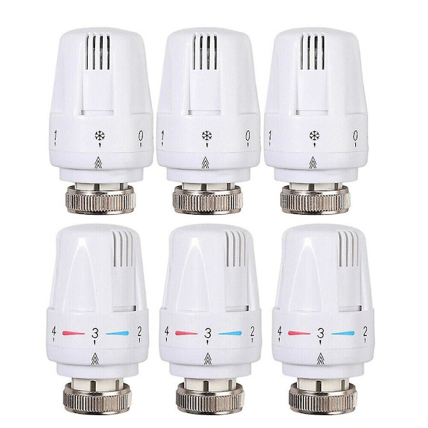 3/6x Kylare Termostathuvudvärmare M 30 X 15 Ersättningshuvud för värmeventil 6PCS
