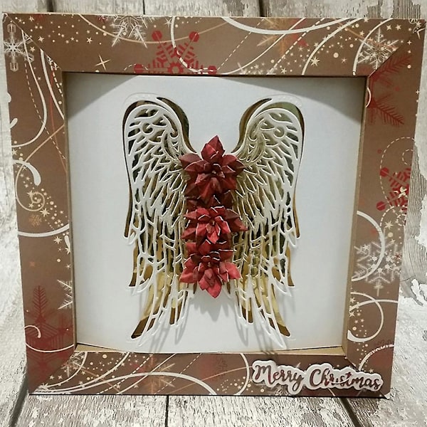 Änglavingar Metallskärning Dies Gör själv Scrapbooking-kort Relief Form Stencil Mengxi