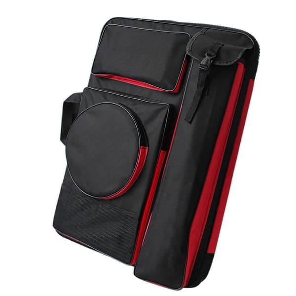 A4 Kunstmappe, Kunstnertaske, Stor Bæretaske til Tegnebræt Black Red