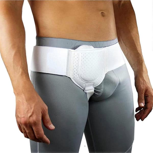 Hernia Belt for Men, Inguinal Hernia Support Left or Right Side to Keep Inguinal Hernia in Place from Bulging Out white