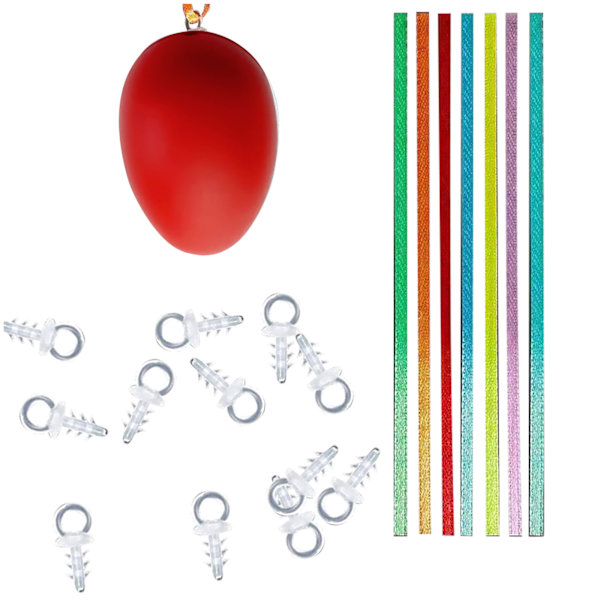50 st påskägg räkna färgglada plast falska ägg med snöre DIY målning present as shown