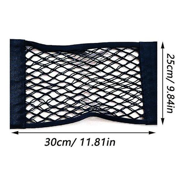 Bil Ryg Bag Bagagerum Opbevaring Net Sæde Elastisk Snor Net Magic Sticker Mesh Opbevaring Taske Auto Organizer Tilbehør Ryg Taske - Opbevaring Oprydning 25 x 30cm