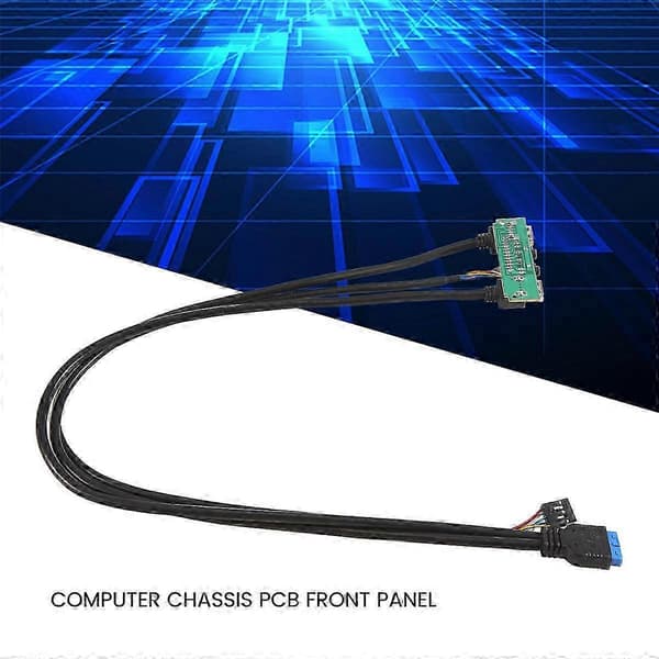 60 cm frontpanel USB3.0+USB3.0+HD lydkontaktporter I/O-kort+intern ledning USB-ramme linje DIY C Edition 0630