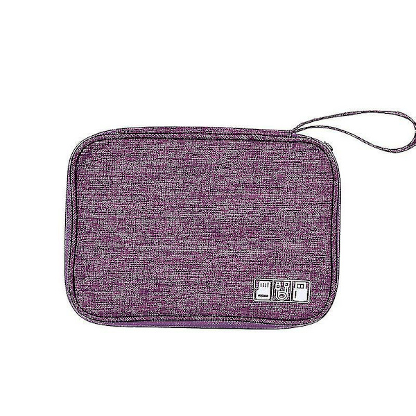 Datakaapeli nappikuulokkeiden digitaalinen power USB -tikku matka kannettava säilytyslaukku Purple