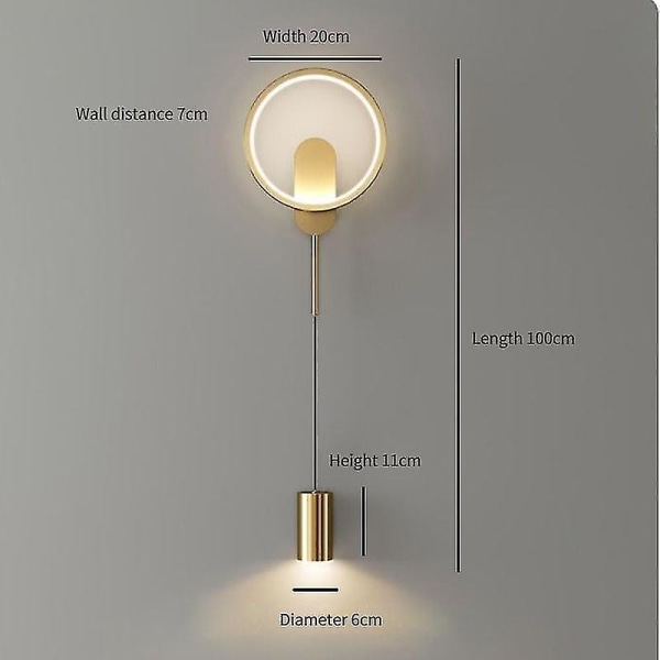 24w LED energibesparande ögonskyddsvägglampa, perfekt för säng, vardagsrum och korridor