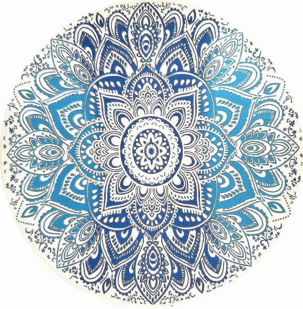 Rundt trykt mikrofiber badehåndklæde, lilla blomst 150 * 150 cm