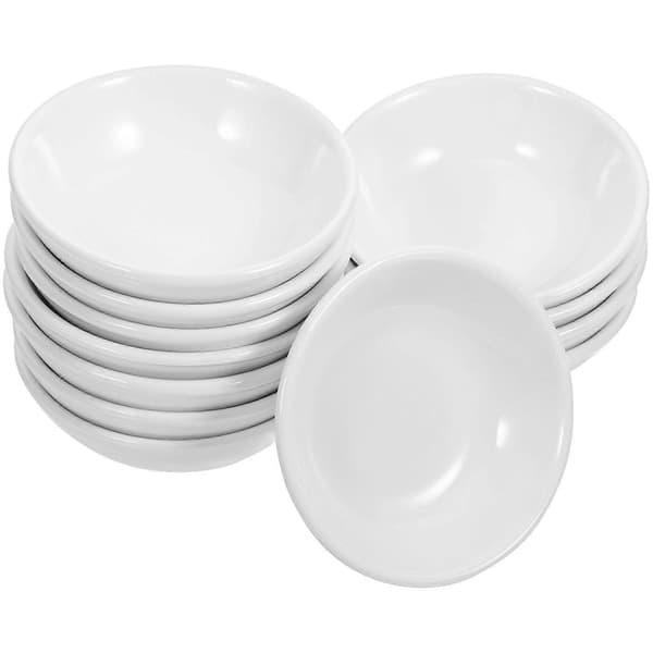 12 stk. keramiske sovseskåle, sojasovs dyppeskåle, forretsfade, tilbehørsfade, serveringsfad
