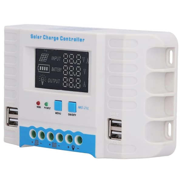Solar ladecontroller panel PWM 10A husholdnings ABS-skal LCD-skærm MG2430Z 12V/24V
