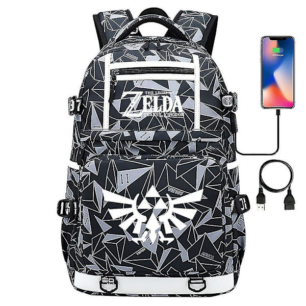 Breath Of The Wild Eye Game Fans USB Ryggsäck - Cosplay Student Skolväska För Unisex - Resedator Laptopväskor 4