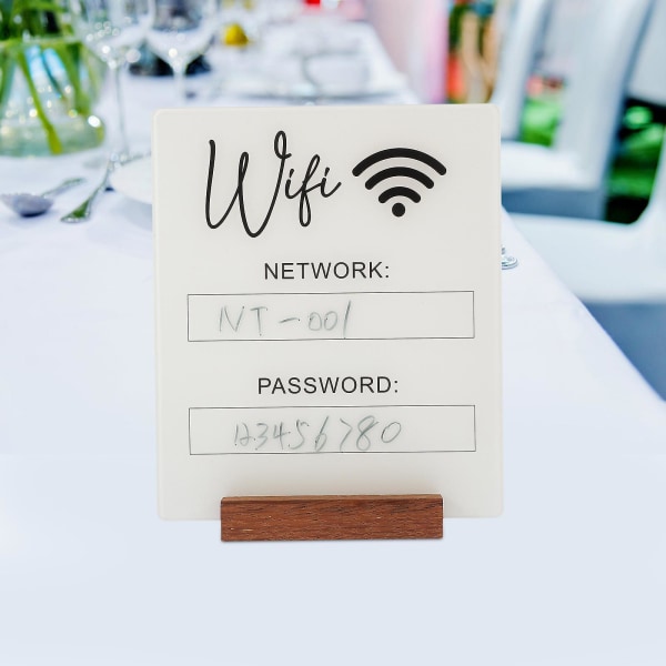 Wifi Password Skilt WiFi Akryl Skilt WiFi Skilt WiFi Tavle WiFi Password Påmindelse Skilt