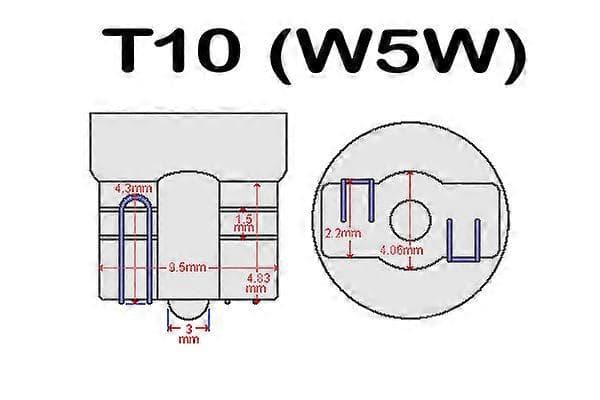 2X T10 w5w Dekoder Modstand Problemløser canbus Sort En Størrelse
