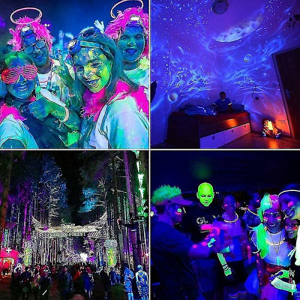 2 stk. 100w Uv Led-projektør Sortlys Ip65 Vandtæt, Ultraviolet Led-lampe, Effektbelysning Til Akvarium, Fest, Neonmaling, Fluorescerende Plakat,