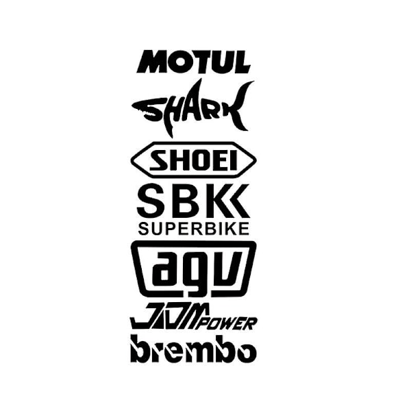 Reflekterende Motorsykkel Hele Sett Dekaler Tank Stickers For Kawasaki Ninja Yamaha Tmax Honda Suzuki Størrelse: 8cmx19.5cm - Dekaler &amp; Klistremerker Black