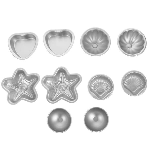 10 st set med badbombsformar i aluminiumlegering för DIY-badbomber 8.5X8cm Silver