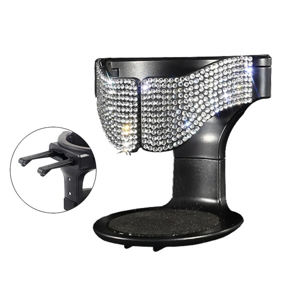 Auton tuuletusaukon juomakuppipulloteline Timantti tekojalokivi vesipulloteline juomakuppikiinnike Bling autotarvikkeet - juomatelineet Black