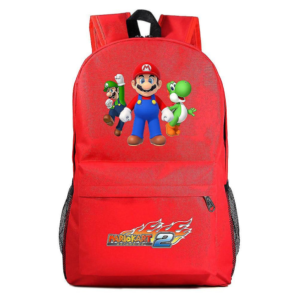 Super Mario-ryggsäck för tonåringar - Skolväska med stor kapacitet för studenter - Unisex ryggsäck för fritidsresor - Perfekt för barn