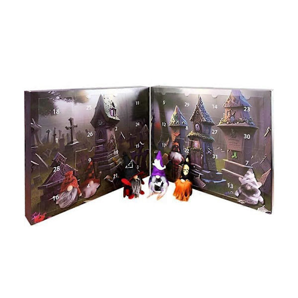 2024 Halloween-fest Gnome Adventskalender, 31-dagers nedtelling Høytidsdekorasjon for hjemmet Samleobjekter