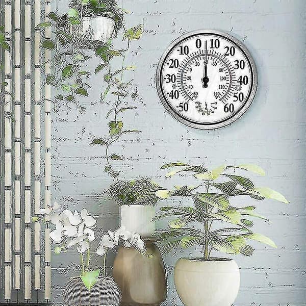 12\" Utomhus Termometer - Stora Siffror Trådlös Inomhus Utomhus Termometer - 2 i 1 Termometer Hygrometer - Väggmonterad Hygrometer Termometer