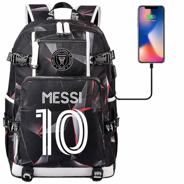 Messi Ryggsäck - Kamouflagedesign - USB laddningsport - Passar 17-tums bärbar dator - Vattentät - Multifunktionell för affärsresor - Skolväskor - Mochil 6