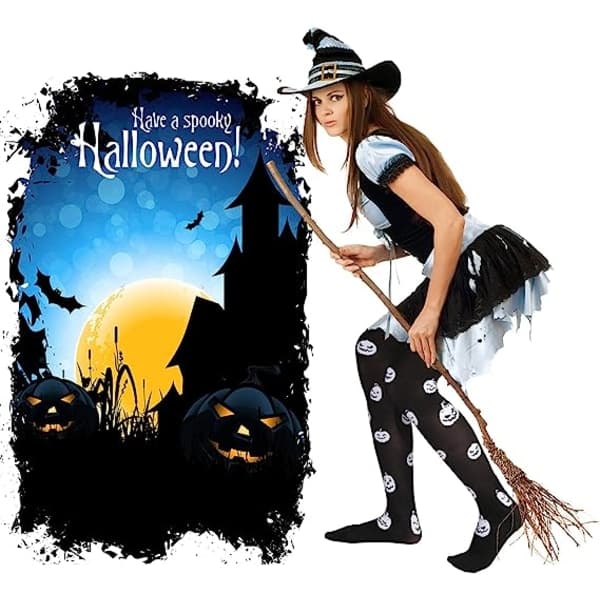 6 par Halloween-strømper Nyhed Halloween lår Lårstrømper CDQ (Tilfældig stil)