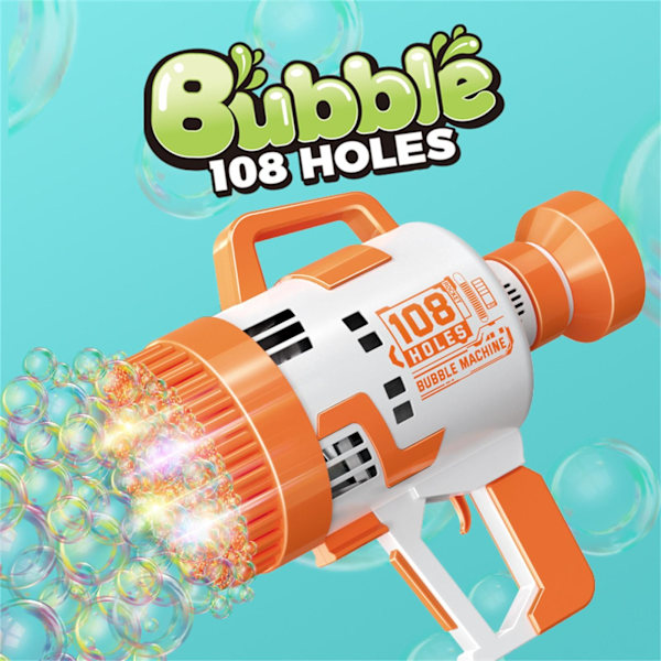 Bubbelmaskin med 108 hål, superstor elektrisk automatisk bubbelmaskin för barn Vuxna Sommar utomhusfestaktivitet