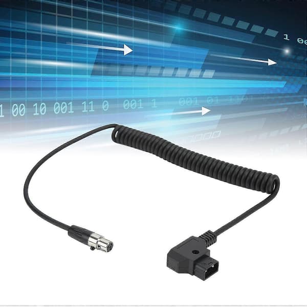 12v oprullet strømkabel, strømadapter forlængerkabel, mini XLR-adapter, strømadapterkabel, D Tap han til 4-benet mini XLR-adapter strøm oprullet kabel til