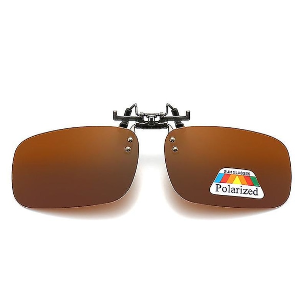Uv400 Ultralätt polariserad Clip On Solglasögon Män Kvinnor Unisex Photochromic Bilförarglasögon Brown