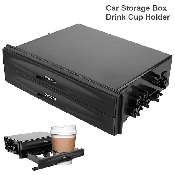Bil Dash Mounted Console Kopholder Dobbelt Din Radio Pocket Drink Cup Opbevaringsholder Box Universal Biltilbehør|drinks Holdere|