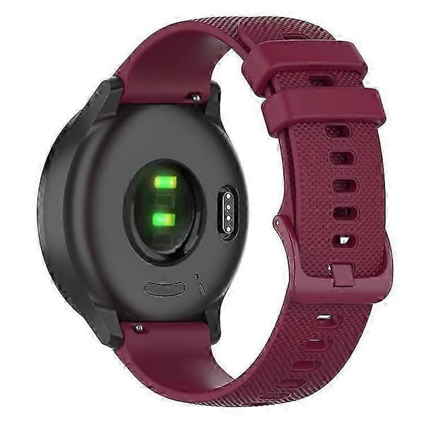 18mm ruudukkoinen silikoniranneke GarminActive S:lle WineRed
