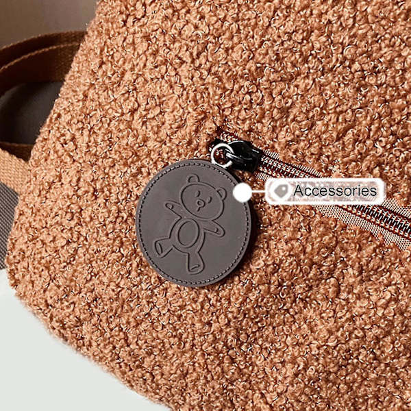 Bear Shape Rygsæk - Innovativ Cashmere blød at røre ved skoletasker til studerende (farve: Kaffe)