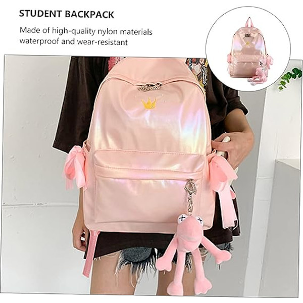 Ryggsäckar Vit ryggsäck Reseryggsäck Nylon Mode studentryggsäck Studentväska Studentväska Stor kapacitet Mori Department Nylon Gul Pink
