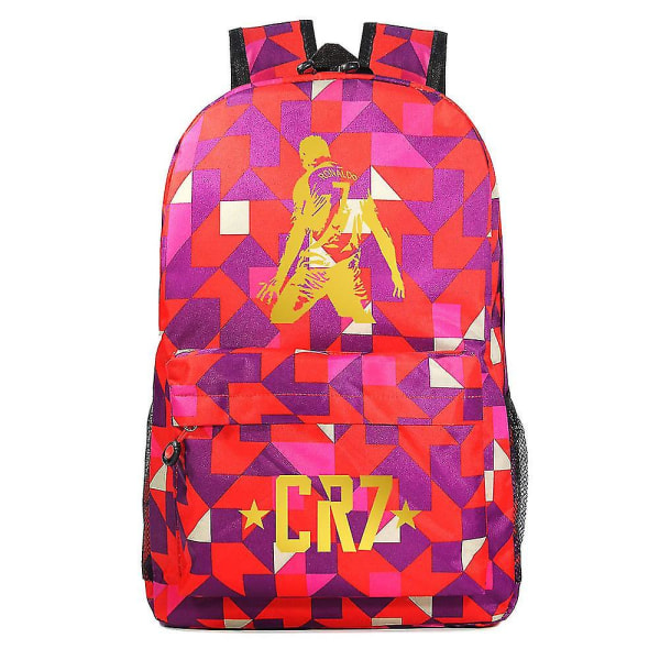 Cr7-ryggsäck med USB laddning, perfekt för pojkar och flickor, passar laptop, skolväskor med stöldskyddslås, perfekt för resor Mochila 1