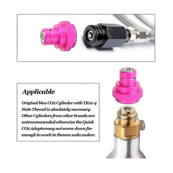 CO2-pikaliitin Duo-quick Connect Qc:lle, Art ja Terra, korvaa CO2-sylinterin Tr21-4 uros