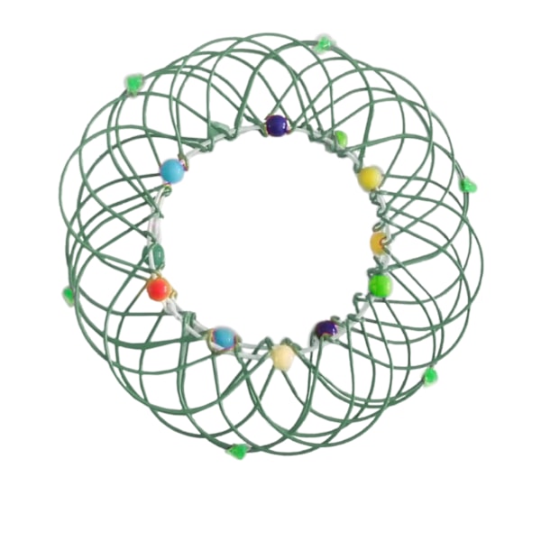 2PC Dekompression flexibel korg Mjukt stål Järn Ring Ornament Green