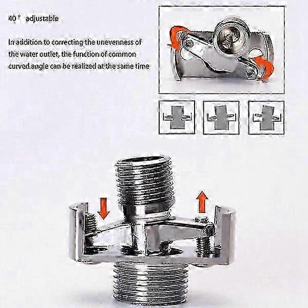 2 stk justerbar vinkel kobber dusjhodeadapter 1/2\" utvendig gjenge veggmontert kromfinish vannstrømregulator