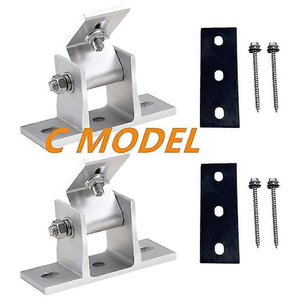 Justerbar solcellepanelbrakett 36~68cm Solcelleholder Endeklemme Kit 36cm Stativlengde B-d 15-30 Grader C