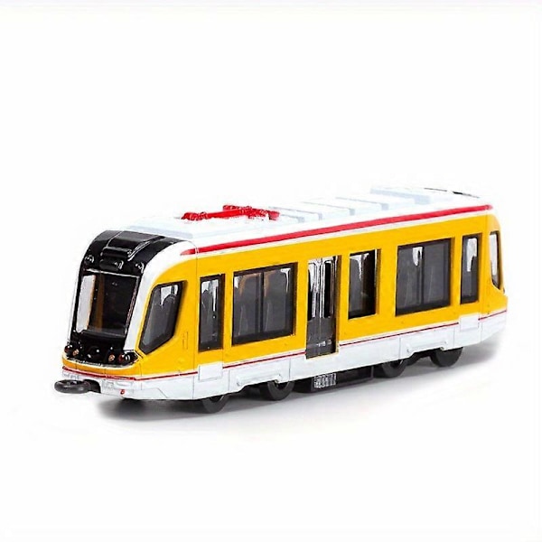 \"Legerings skinnevogn model børnelegetøj tog ornamenter pull-back bilmodel dreng legetøj\" yellow
