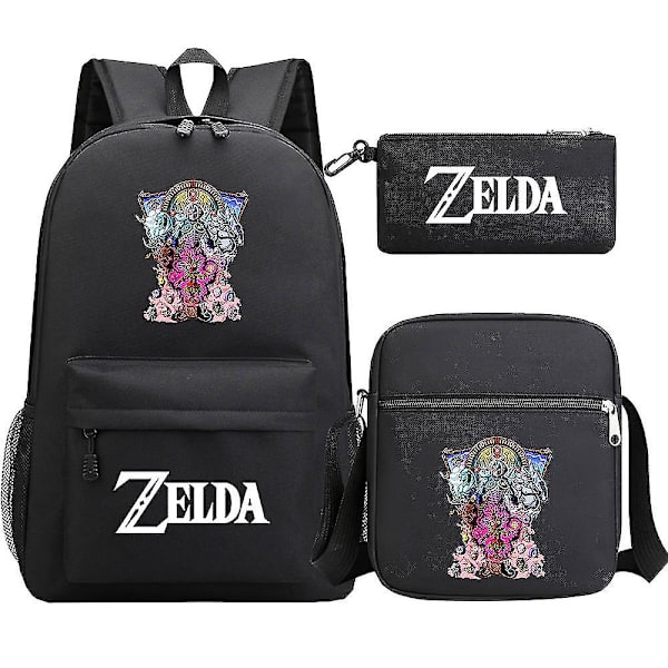 "kingdom of Zelda" Tears Print Skolväska för tonårsstudenter Tredelad: Axelväska för män och kvinnor 9