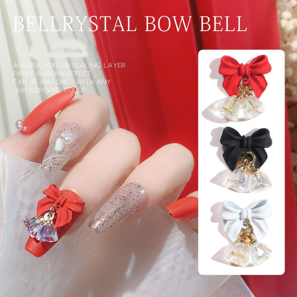 Nail Crystal Bell Bow Delikat Transparent Nail Accessories Pendant Nail Decor