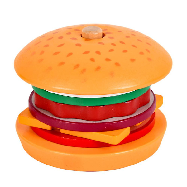 Puiset hampurilaisvoileipät pinoavat lohkot lapsille, opettavaiset, hienot moottoritaidot, lelut, lahja Hamburger