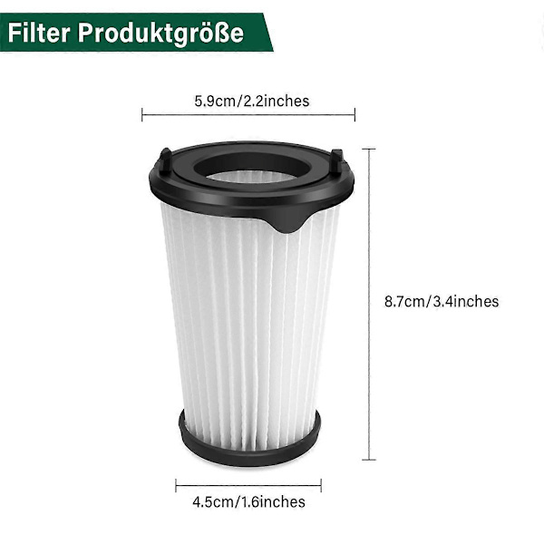 6-pack CX7 Filter Ersättningsfilter Batteridammsugare As Shown