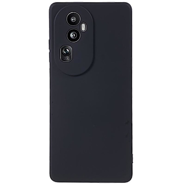 För Oppo Reno10 5G Gummerat TPU- phone case Candy Color Fiberfoder Anti- cover Black
