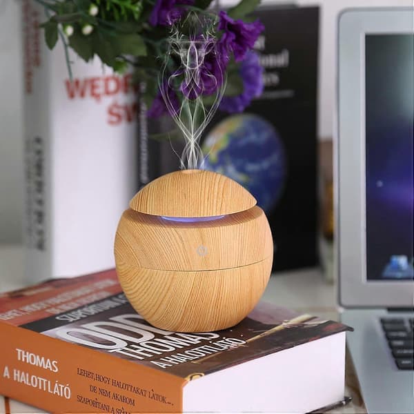 (Kamel) Ultralyd USB Aroma Diffuser Aroma Luftfugter Trækorn LED Lys Elektrisk Æterisk Olie Diffuser