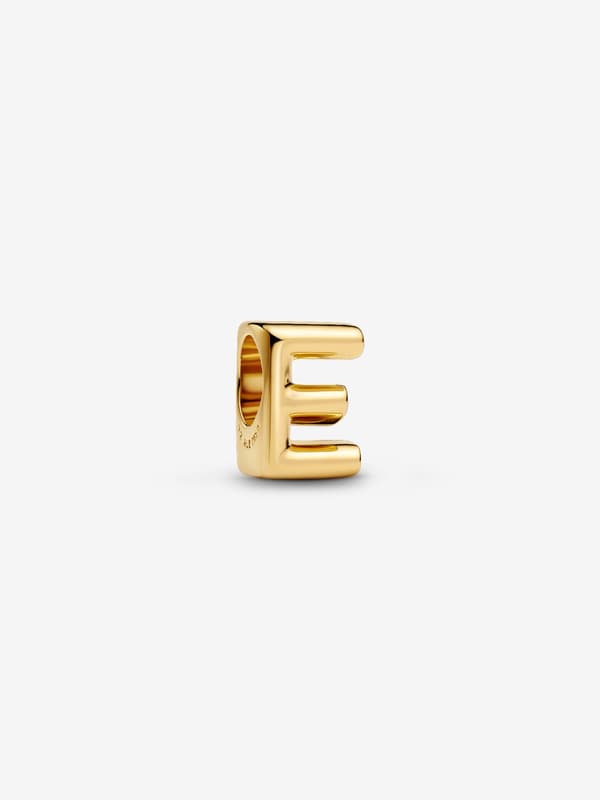 Pandora - Kirjain E Aakkoset Charm - 14k kullattu