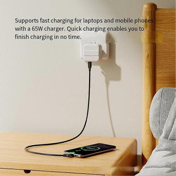 Typ-C Flexibel Kabel för AR-glasögon, USB3.2 Fullfunktion Stöder 4K 60Hz, 1m, för Xreal/Rokid/RayNeo Viture AR Svart