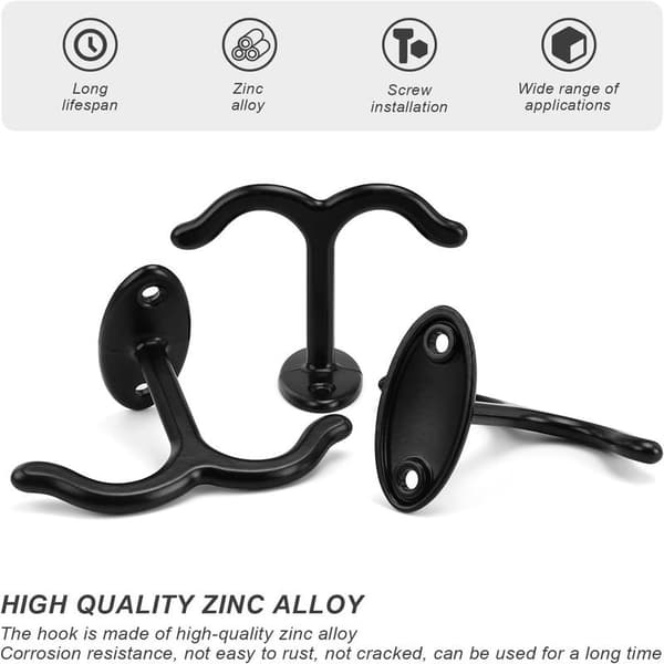 Ceiling Hook, 5-pack Screw Eye, Double Claw Design, Zinc Alloy Ceiling