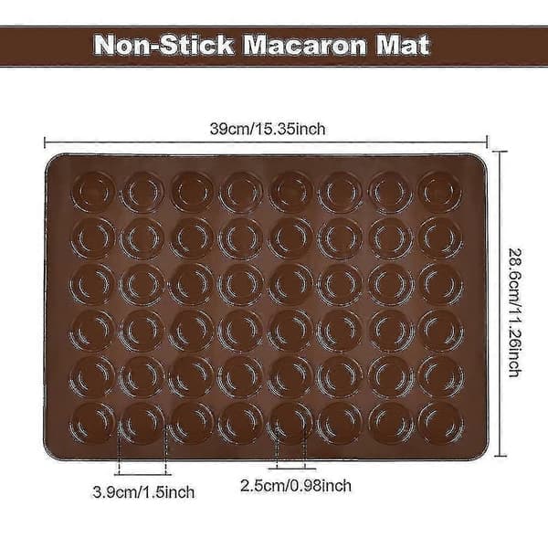 2 stk. Makronbakematte, Silikonbakematte med 48 hull Kapasitet Bakeplateformer Non-stick Makronbakebrettsett