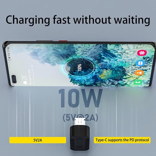 Typ C hona till Micro USB hane-omvandlare 480mbps Typ C till Micro USB 90 grader vinklad för USB C-förlängningskontakt Bend left