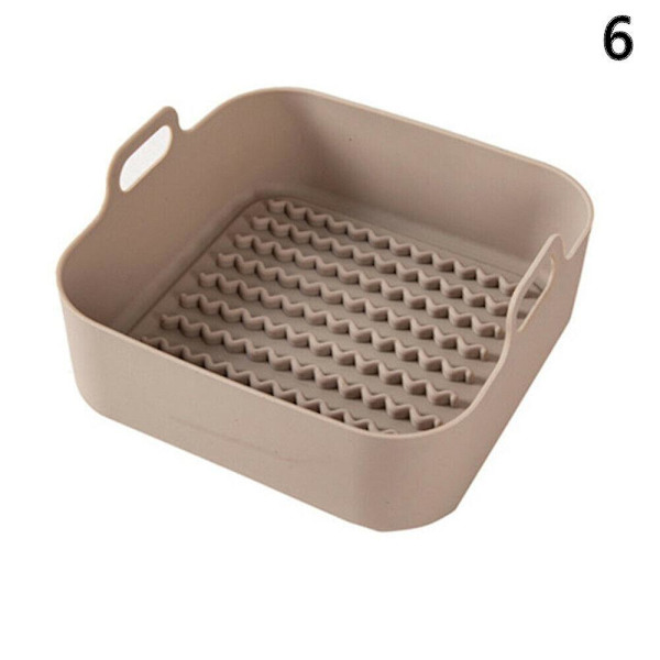 Bakkorg Air Fryer Silikongryta Ersättningsfoder Airfryer Tillbehör Beige Square