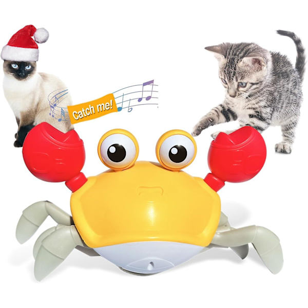 Crawling Crab Hundleksaker,rymning Krabba Hund Kattleksak Med Obstacle Avoidance Sensor,interaktiva Hundleksaker Med Musik Ljud & Ljus För Hundar Katter Husdjur,chr yellow